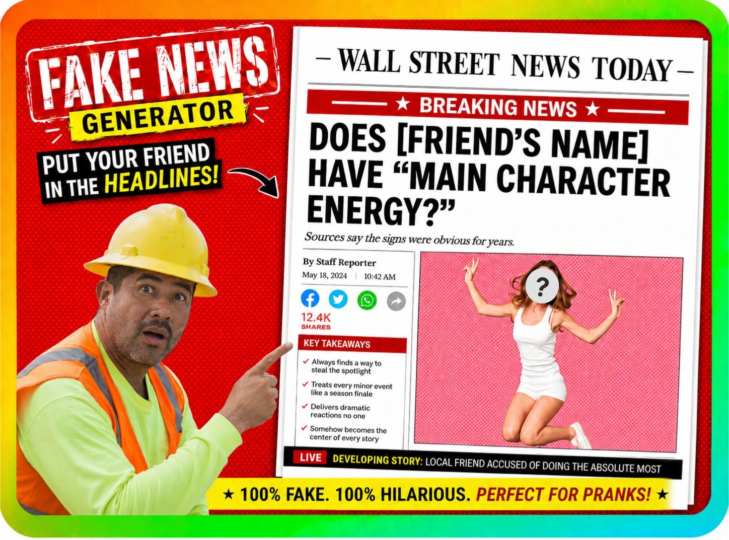 Main Character Energy mad-lib article